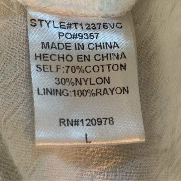 Vici Women’s White Short Sleeve Lace Top Large - Picture 7 of 8